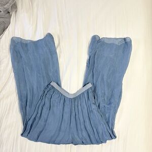 Elegant Blue Women's Silk Pants